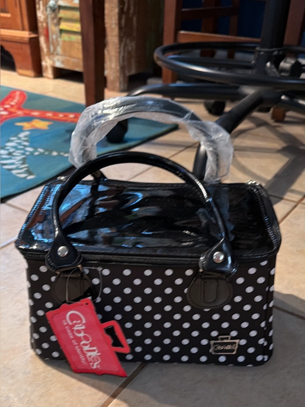 New Black with White Polka Dots Caboodles